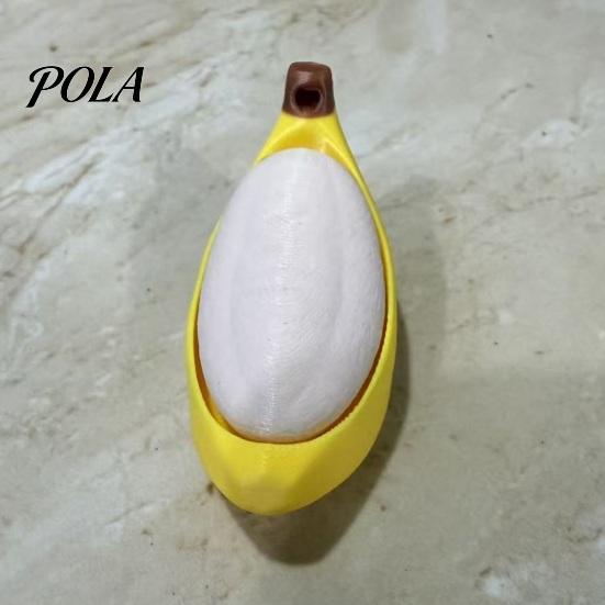 Keychain Pendant Pendant, Peeled Banana Stress Relief Toy with Thickened Stainless Durable Steel Ring, Portable for Keys Backpacks Schoolbags