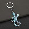 Keychain Pendant Geometric Pattern Imitation Gecko Design Zinc Alloy Key Chain Electroplated Design Key Holder Backpack Car Accessory