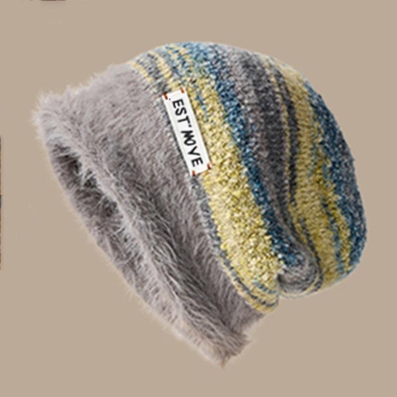 Cat ears wool hat women's autumn and winter new warm cute knitted hat thickened versatile cold hat