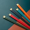 5 Pairs Multicolor Chiness Style Sushi Rice Chopsticks Set Healthy Alloy Non-slip Home Kitchen Dinner Reusable Food Stick