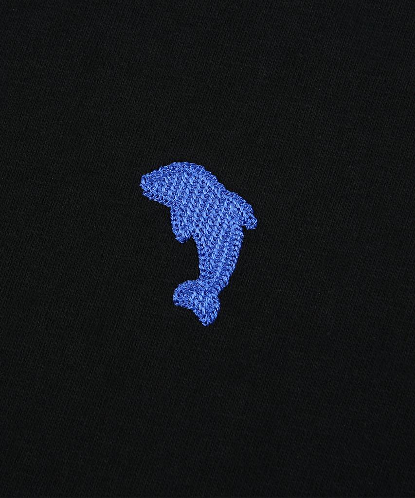 DOLPHIN WAVE APPAREL [Set] Dolphin Chain Embroidery Short Sleeve T-Shirt + Single Pleat Sweat Shorts (Type B)