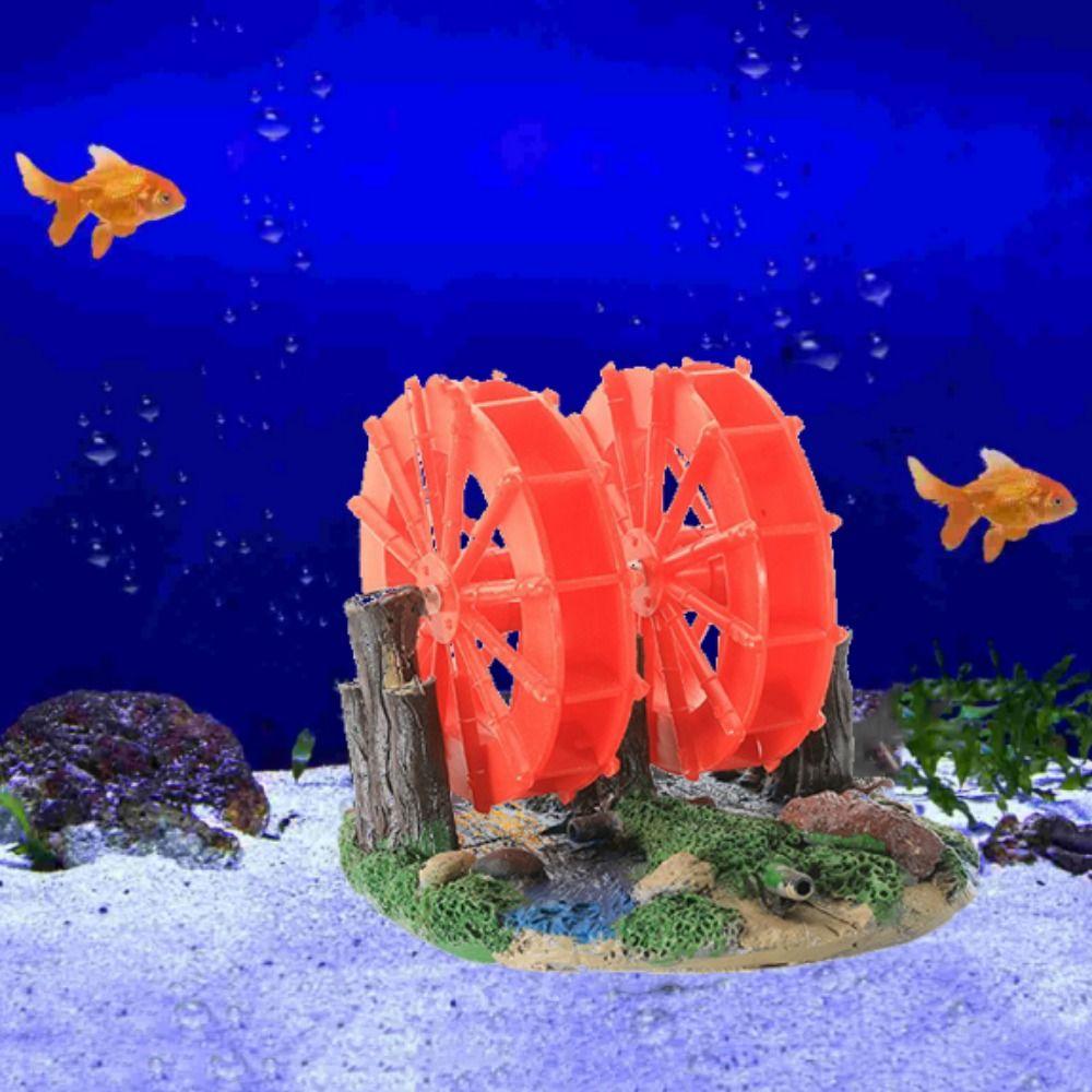 

Traditional Simulation Water Wheel Decorative Windmill Wheel Ornament Aquarium Style A