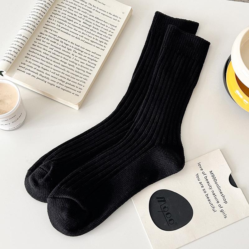 Socks Pure Cotton Stacking Socks, Out-Of-Season Wear, Trendy Thickened Warm Thick Needle Retro Maillard Stockings Women