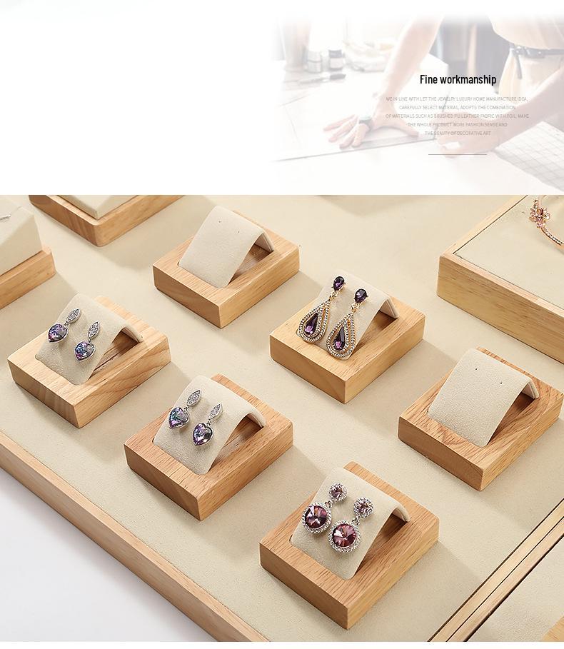 Digu Solid Wood Jewelry Display Stand for Rings, Necklaces, Earrings, and Pendants