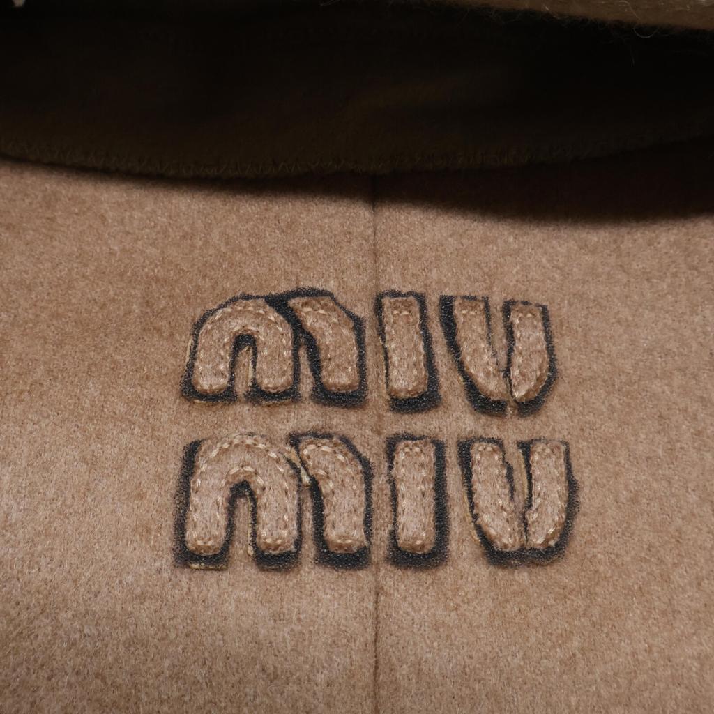 MIUMIU [Beautiful Condition] Camel Wool Double Chesterfield Jacket Coat 38 beigeUsed