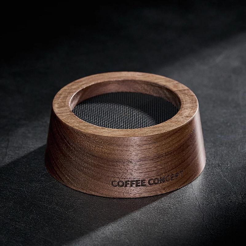 North American Wind Walnut Base Coffee Utensil Storage Seat Solid Wood Multifunctional Powder Dispenser Powder Hammer Set