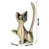 Zinc Alloy Cat Ring Holder Solid Brass Cat Statue Jewelry Towers Ring Organizer  Shelf Decor