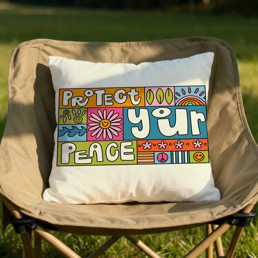 serene peace Cushion Cover Soft Reversible Durable Pillow Cover MultiScene Use for Home Car Daily Comfort