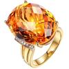 New In Classic Six Claw Inlay Shining Luxury Yellow Crystal Rings for Women Vintage Engagement Elegant Jewelry Gift