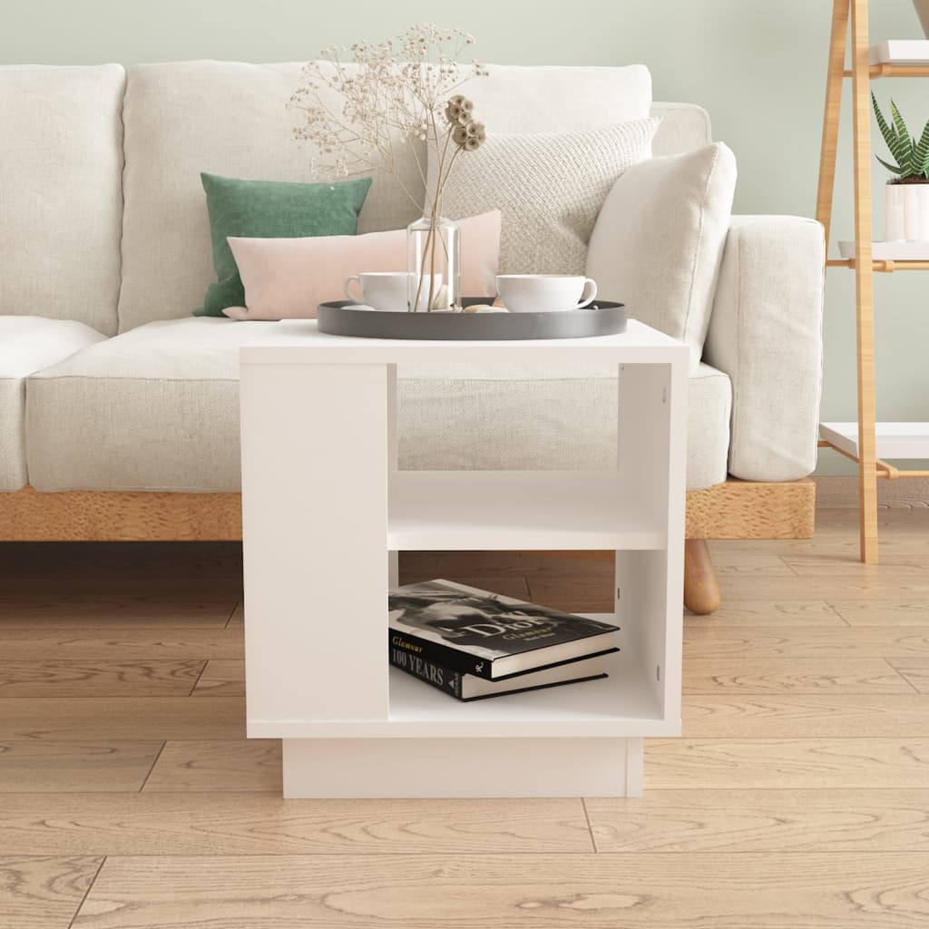  Coffee Table, White, 40x40x43 Cm, Wood-based Material