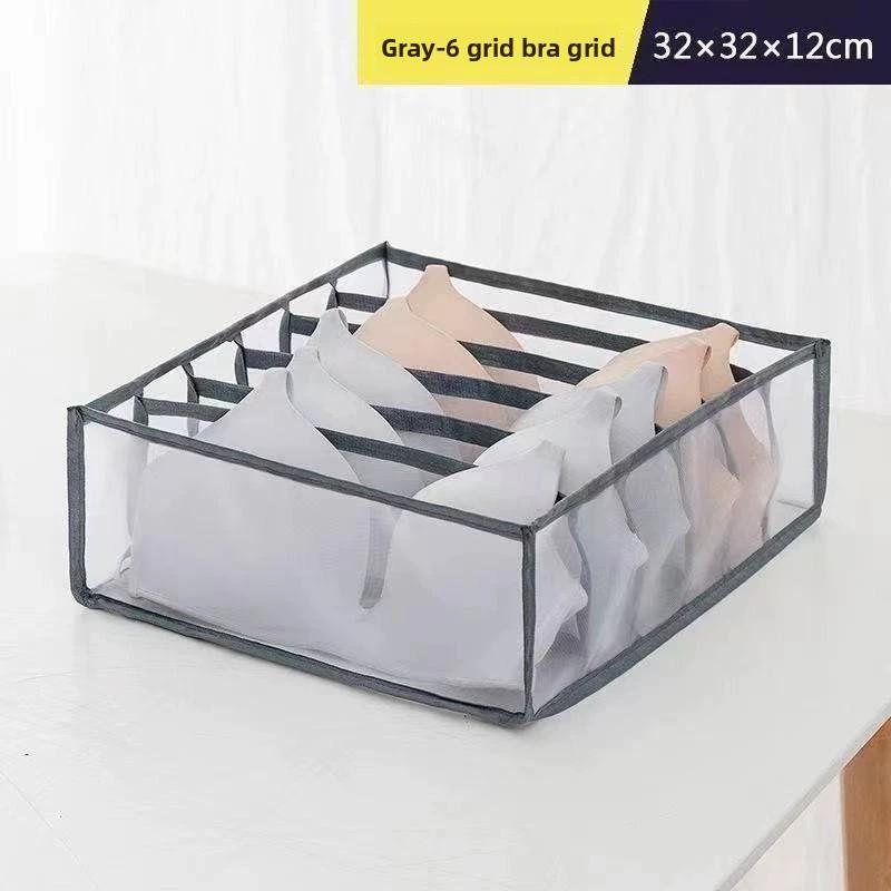 Mesh Storage Box with Divided Compartments for Underwear and Socks