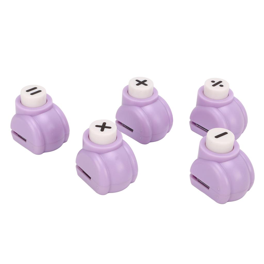 5 Stück Bastelpapierstanzer für Kinder Mathematiksymbol Einfach zu schneiden Mini-Lochstanzer Formen mit ergonomischem Griff Formstanzer