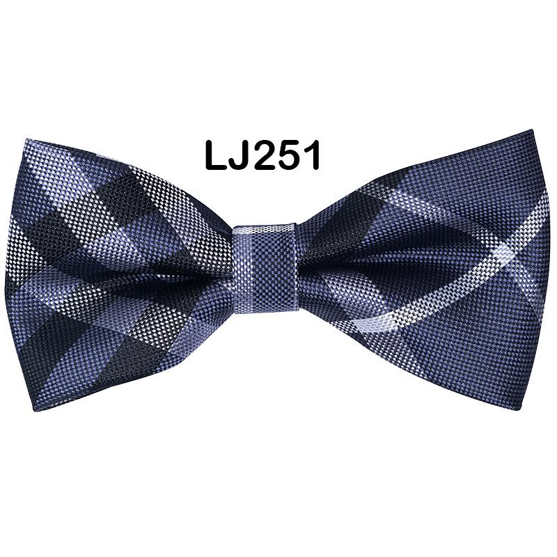New Men'S Bow Business Wedding Party Bow Tie Solid Color Stripe Men'S Wedding