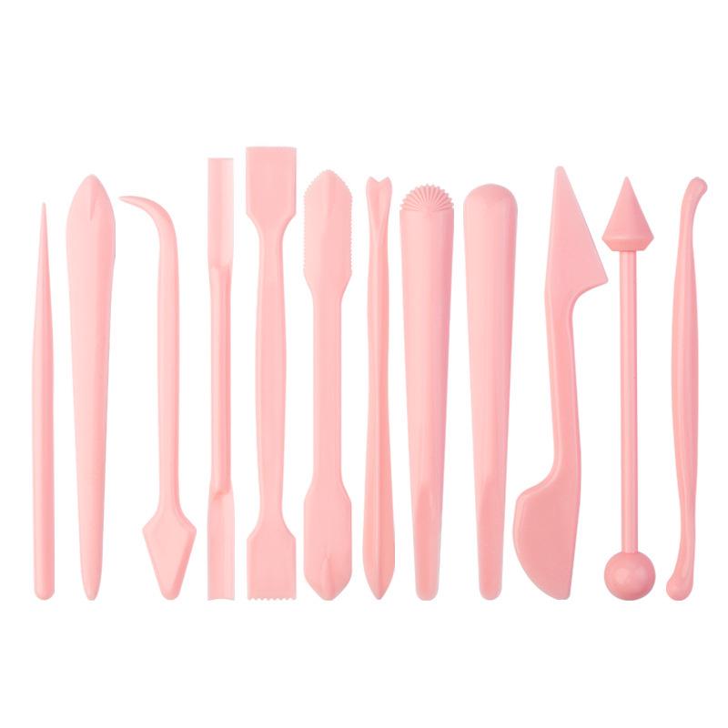 12-Piece Children s Polymer Clay Sculpting Tool Set: Double-Ended Plastic Knives for Pottery and Carving 12-piece set