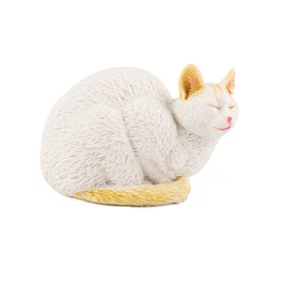Sculpture Sleeping Cat Figurine Cartoon Animal Ornaments Creative Simulation Cat Statue  Home