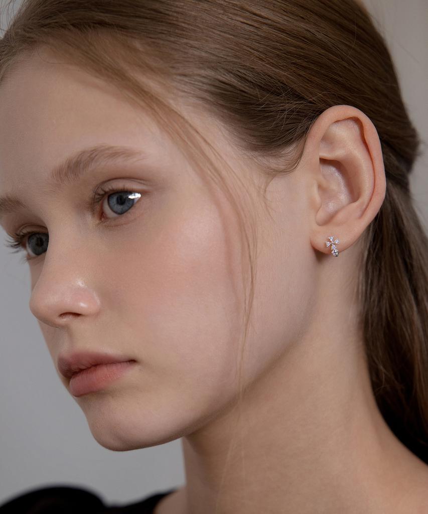 Tatiana (Silver 925) Cross Cubic Hoop Earrings Ec3291