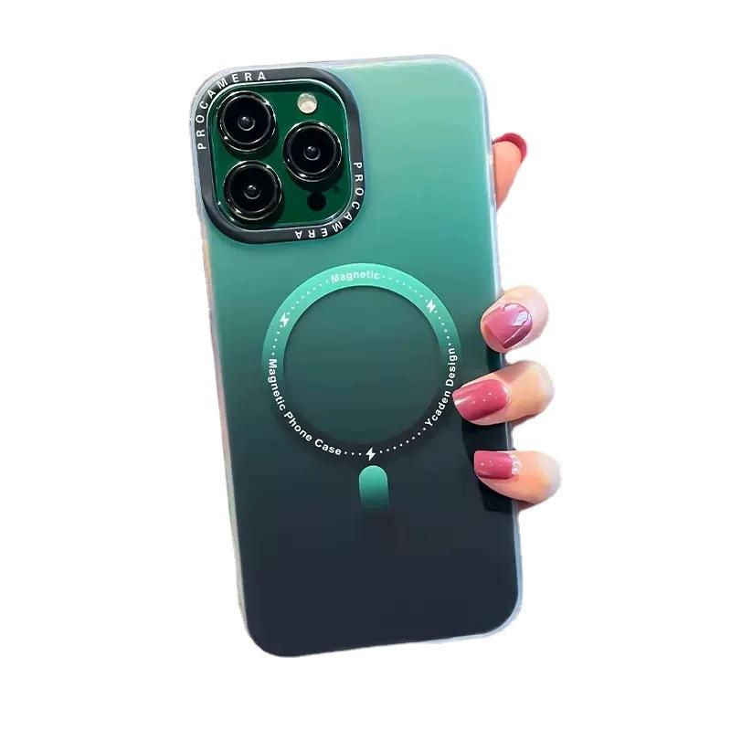 Applicable To Apple 16Pro Magnetic Charging Mobile Phone Case Matte Gradient IPhone 15 High Value Anti Fall 14 Protection Case