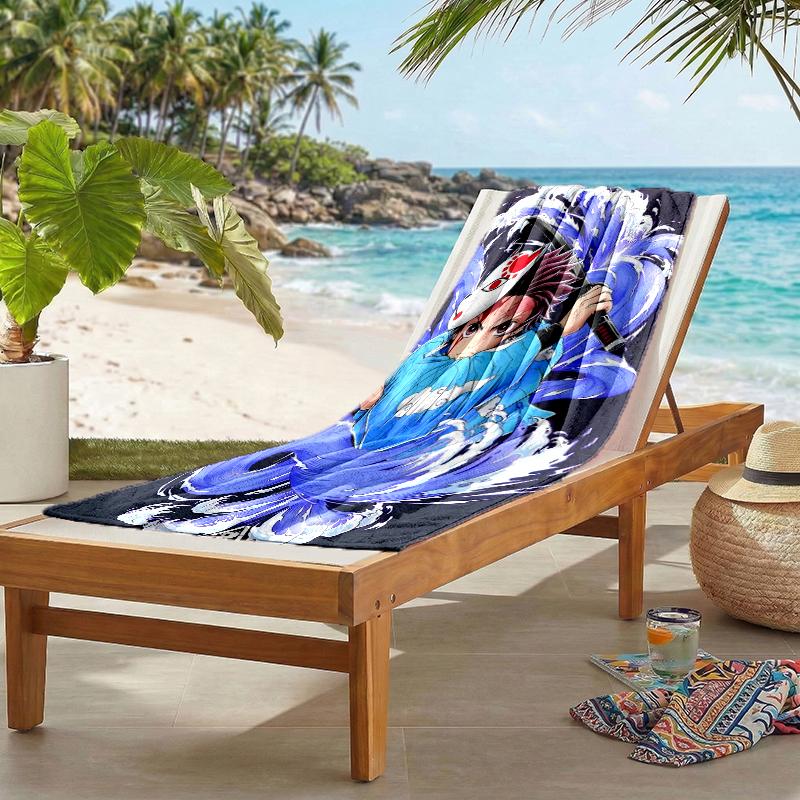 Tanjirou Nezuko Fashion Beach Towel: Ideal for Summer Adventures Soft, absorbent and quick drying suitable for swimming and bathing