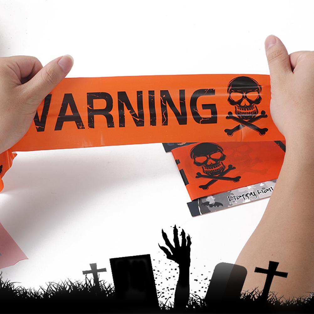Halloween Warning Tape Caution Barrier Festival Warning Streamer Spooky Party Haunted House Outdoor Porch Yard Halloween Decoration Supplies