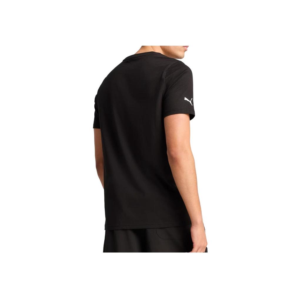 Puma Bmw M Motorsport Essentials Comfortable Fashionable Soft Versatile Solid Color Short Sleeve Racing T-Shirt Men T-Shirts Black 632358-01