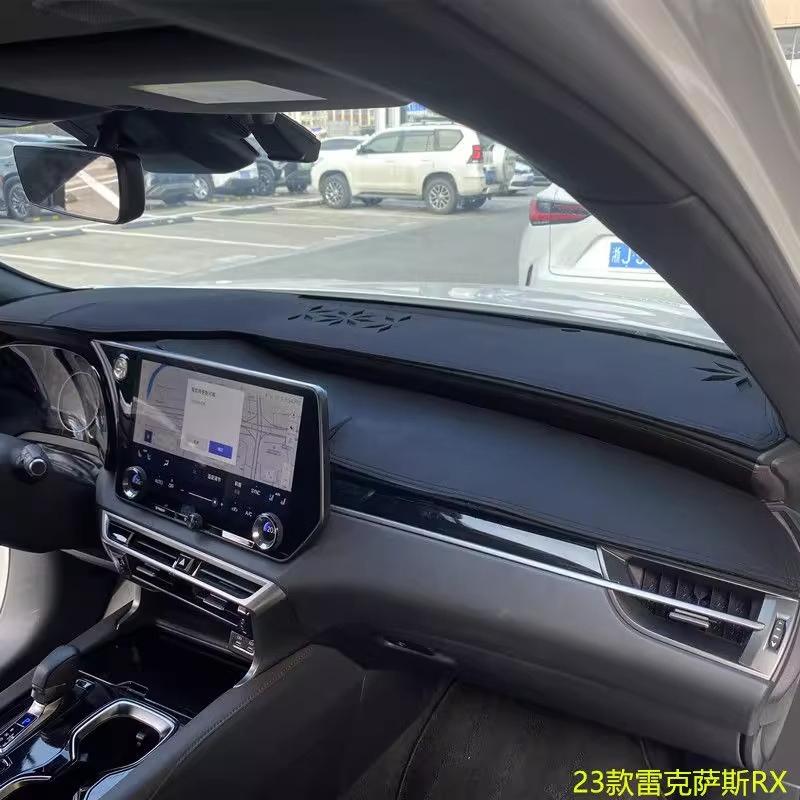 Для Lexus RX350h RX300 RX500h 2023-2025 Коврик-тент на панель приборов, Кожаная и замшевая противобликовая защитная накладка на панель приборов leather black
