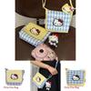 Hello Kitty Fashion Crossbody Bag With Plaid Pattern And Nylon Material For Women