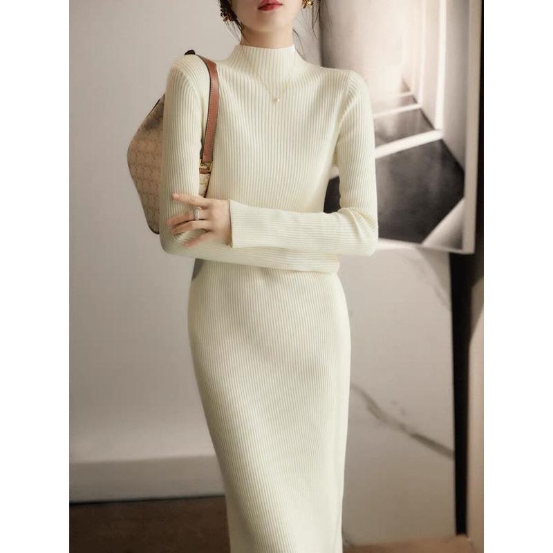 DAFIFY Dame Mote Casual Høst Vinter Ensfarget Trykk Langermet Halvhøy Hals Gensere