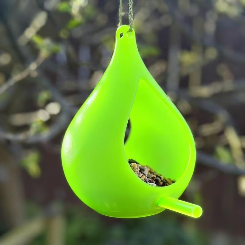 Plastic Bird Feeder House with Perch Pole Wild Bird Feeder Rainproof Feeding Station Garden Yard