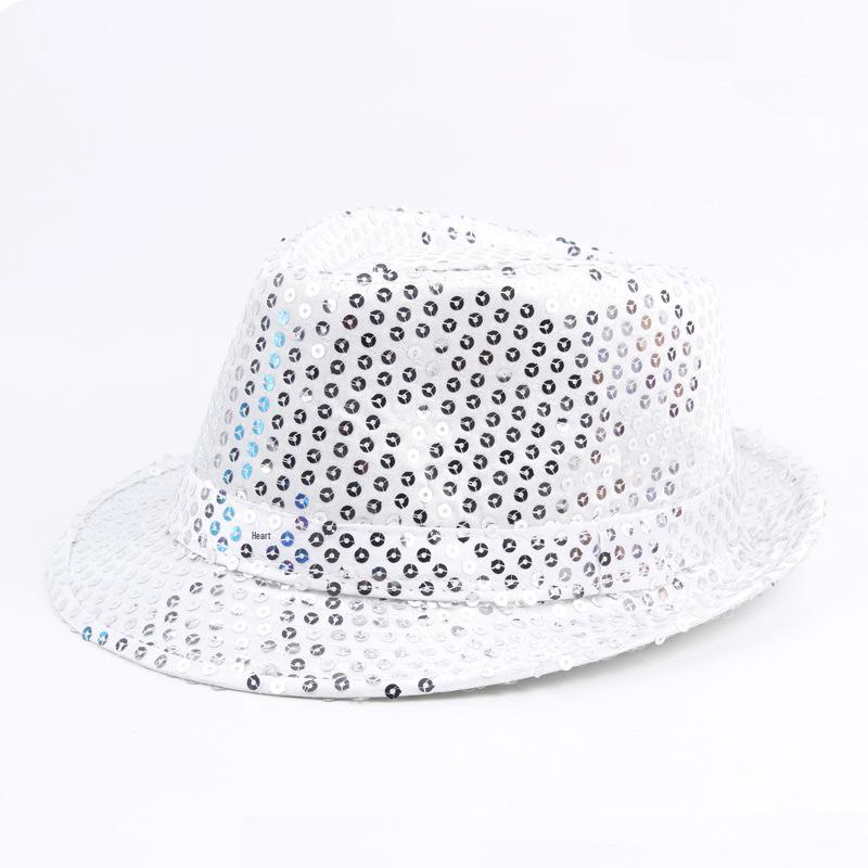 Chasing Peak Wolf Korean Style Jazz Dance Sequin Top Hat for Stage and Magic Performances