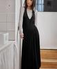 Leondeondada Halter Unbalanced Draped Dress, Black