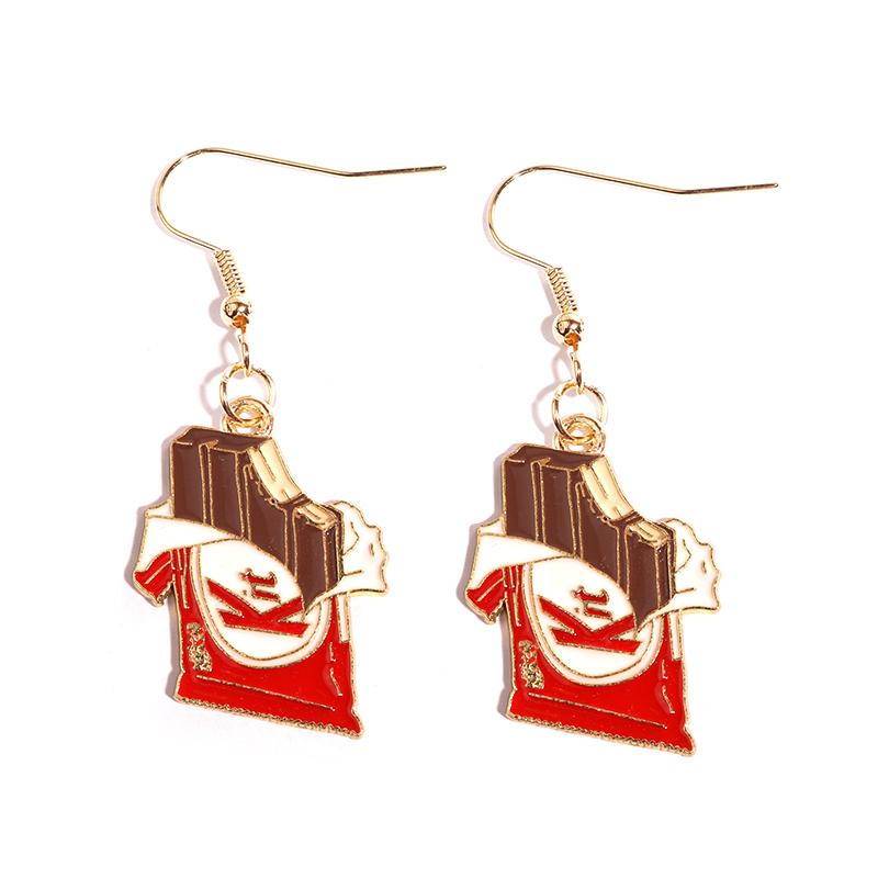 Women Earring Resin Drop Funny Custom Cute Girls Eardrop Kids Chocolate Strawberry Hamburger Dog Mushroom Broccoli Coffee