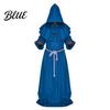 Wizard Sorcerer Costume Friar Medieval Hooded Robe Monk Renaissance Priest Cloak Halloween Cosplay for Adults