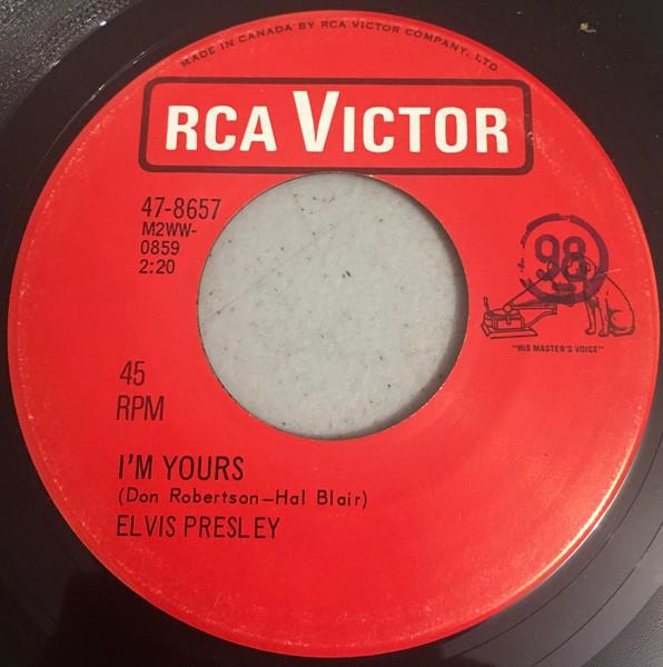 

7inch Record ELVIS PRESLEY Im Yours Its A Long Lonely Hi 478657 RCA Victor 1965 Canada Rock Used