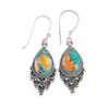 Natural Spiny Oyster Gemstone 925 Sterling Silver Jewelry Handmade Earrings 1.9" EE-85-36