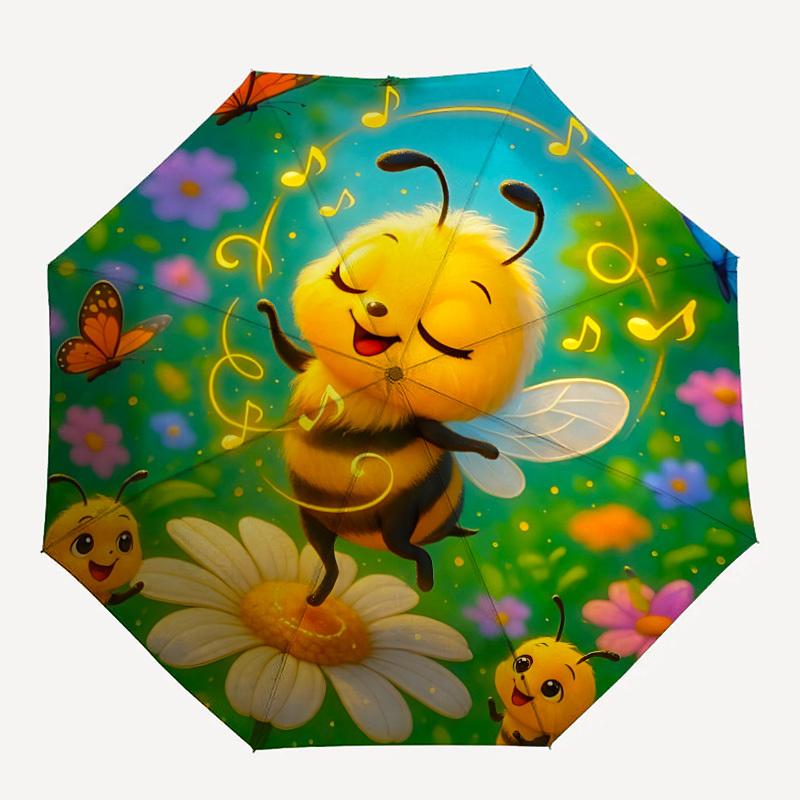 

1pc Bee Garden Automatic Open/Close Umbrella with Folding feature Compact Travel Umbrella, Lightweight design, for Commuting, Business134