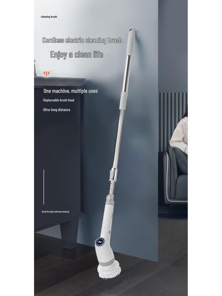 Wireless Retractable High-End Electric Cleaning Brush for Home and Bathroom