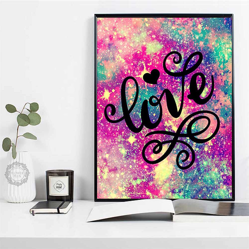 Peinture Diamant Carré Rond Complet Mosaïque Texte Amour Décoration Maison Broderie Paysage Fantaisie Art Mural