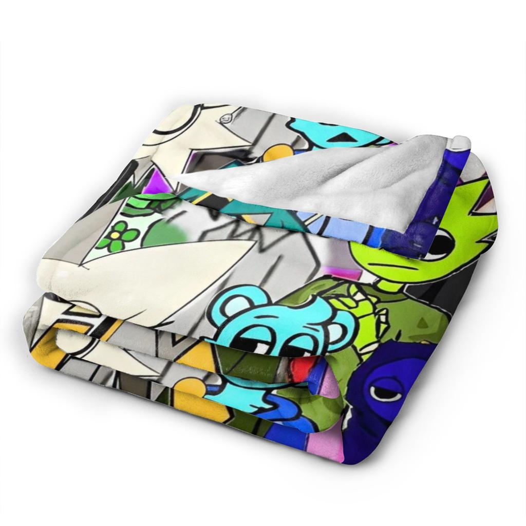 Coperta Gioco Cartone Animato Sprunki Incredibox Coperta Plaid in Flanella Decorazione Estiva per Condizionatore Morbida Calda Copriletto