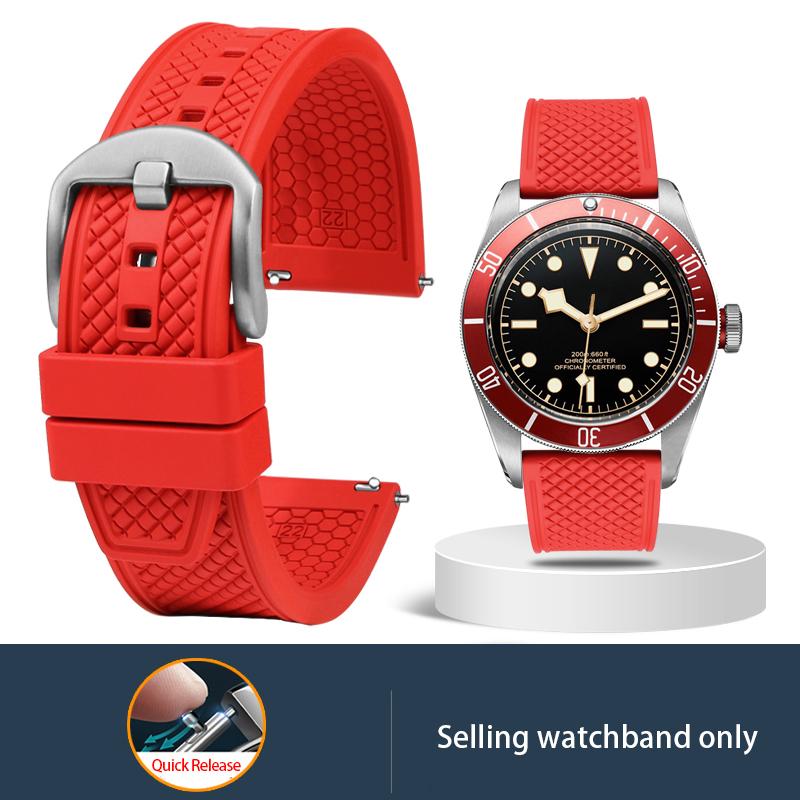 Premium-Grade Fluororubber Watch Strap 21mm 20mm 22mm For Seiko SRP777J1New Watch Band Diving Waterproof Bracelet Black Color