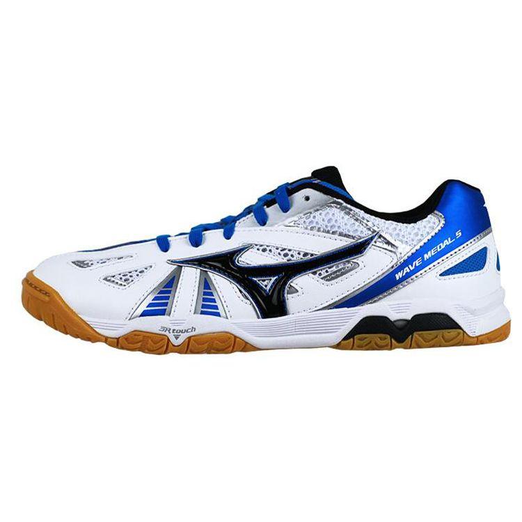 Mizuno Wave Medal 5 Table Tennis Shoes White Blue Unisex 81GA151514 40