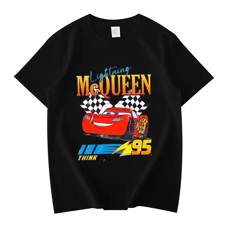 Cars Lightning McQueen Print Fashion Clothing Anime Casual TShirt Women Unisex Cotton Plus Size Loose Short Sleeve TShirt