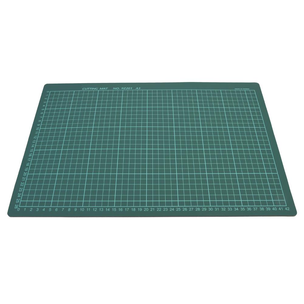Office Schoole Stationary Cutting Gridline Sewing Mat Anti Skid Board(A3 Single Face Green)