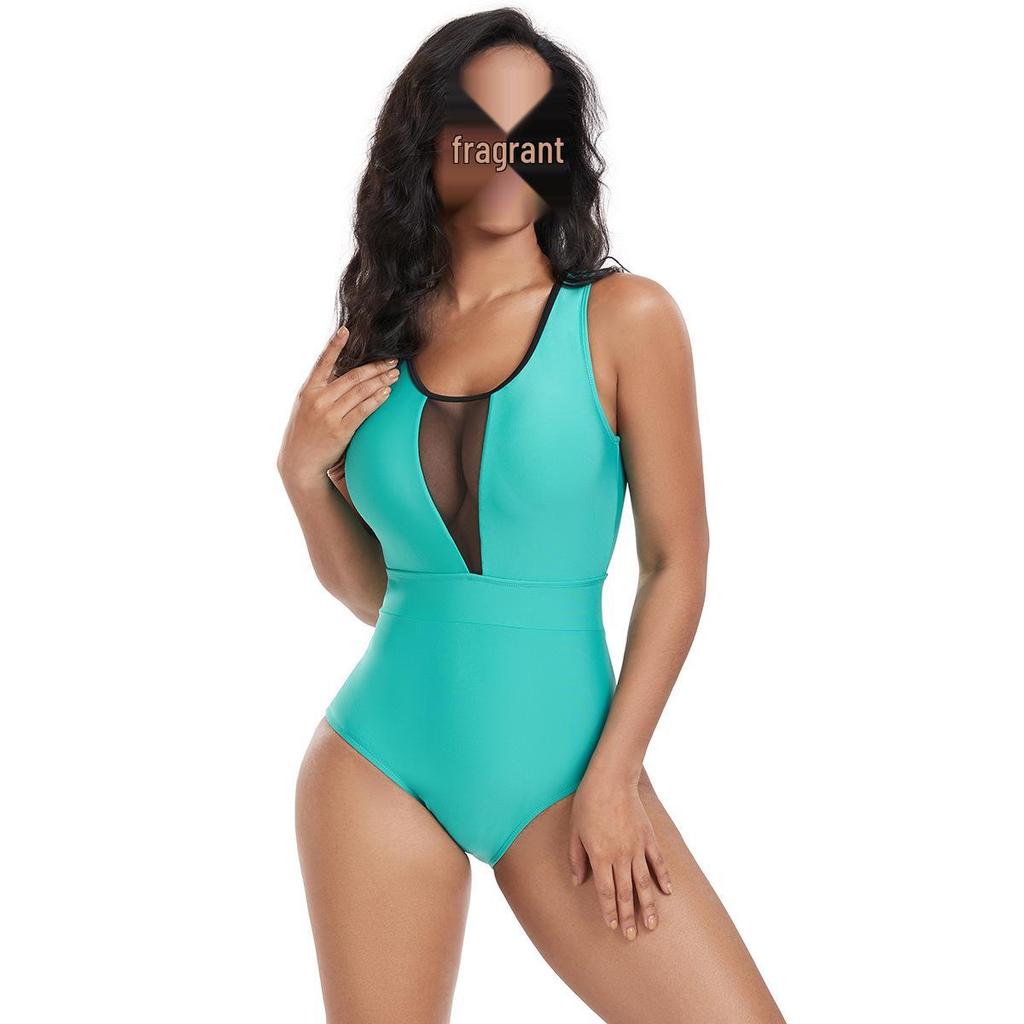 2025 European & American Cross-Border Solid Color One-Piece Swimsuit - Fresh, Stylish, Sexy Women's Fashion
