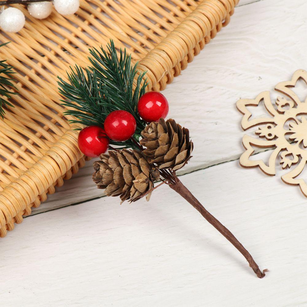 Pine Cone Red Berries Home Floral Decor Artificial Flowers Xmas Tree Decor Christmas Ornament