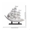 Smooth Sailing Boat Statue Housewarming Gift Feng Shui Wealth Ship Light Elegant Design Sailboat