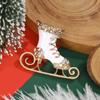 Fashion Christmas Skates Brooch Diamond Enamel Oil Drip Jewelry Temperament Versatile Suit Corsage
