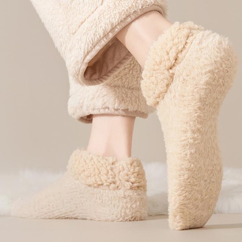 Women's Slouch Socks Women Thickened Coral Fleece Warm Indoor Floor Silicone Non-slip Invisible Cotton Floor Socks