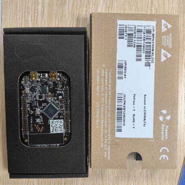 

FRDM-KL25Z Free Development Board, ARM, Kinetis, KL25Z, CorteX-M0+, MKL25Z128VLK4 80 LQFP Microcontroller.
