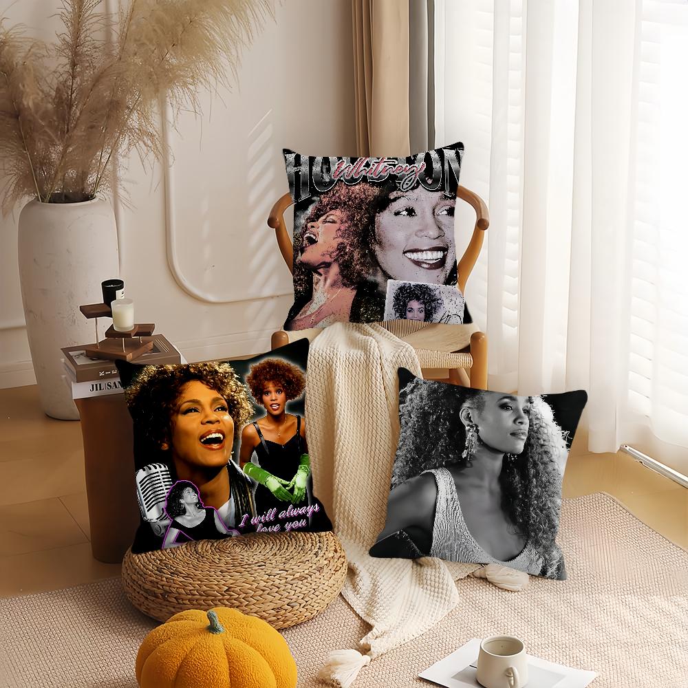 Singer Whitney Houston Pillow Case Office Cushions Suitable For Sofa Car Bedroom Decorative Cushion Cover