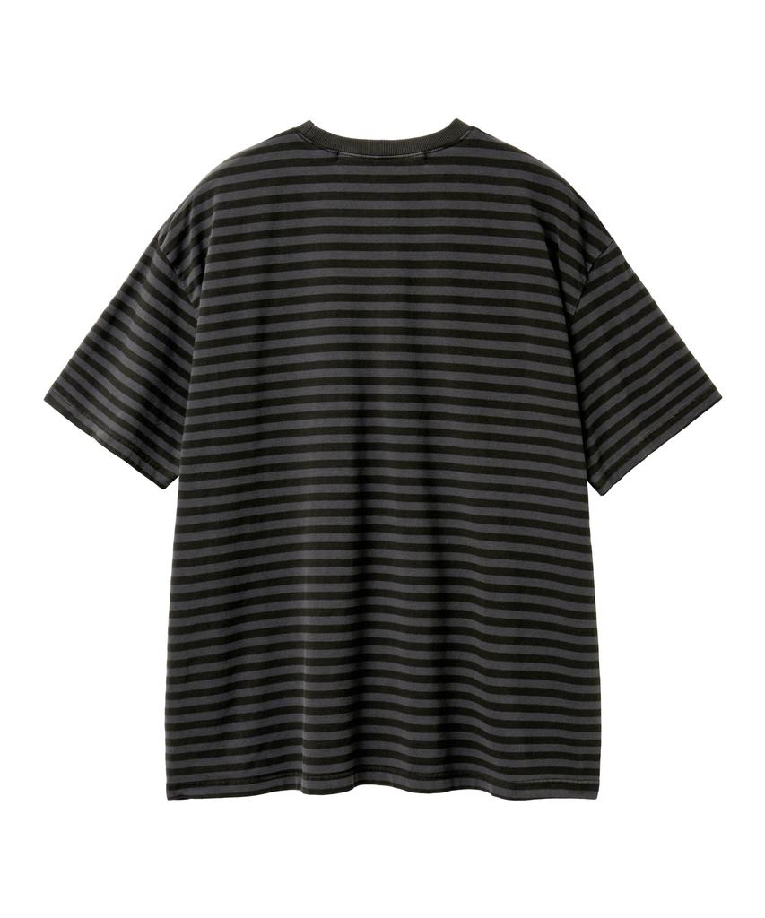 PARAKEET Striped Vintage Pocket Damage Tee (Olive)